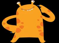 cute orange creature for elementary school